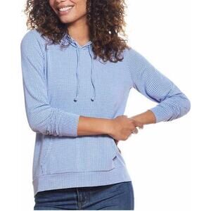 Weatherproof Gingham Hoodie Blue